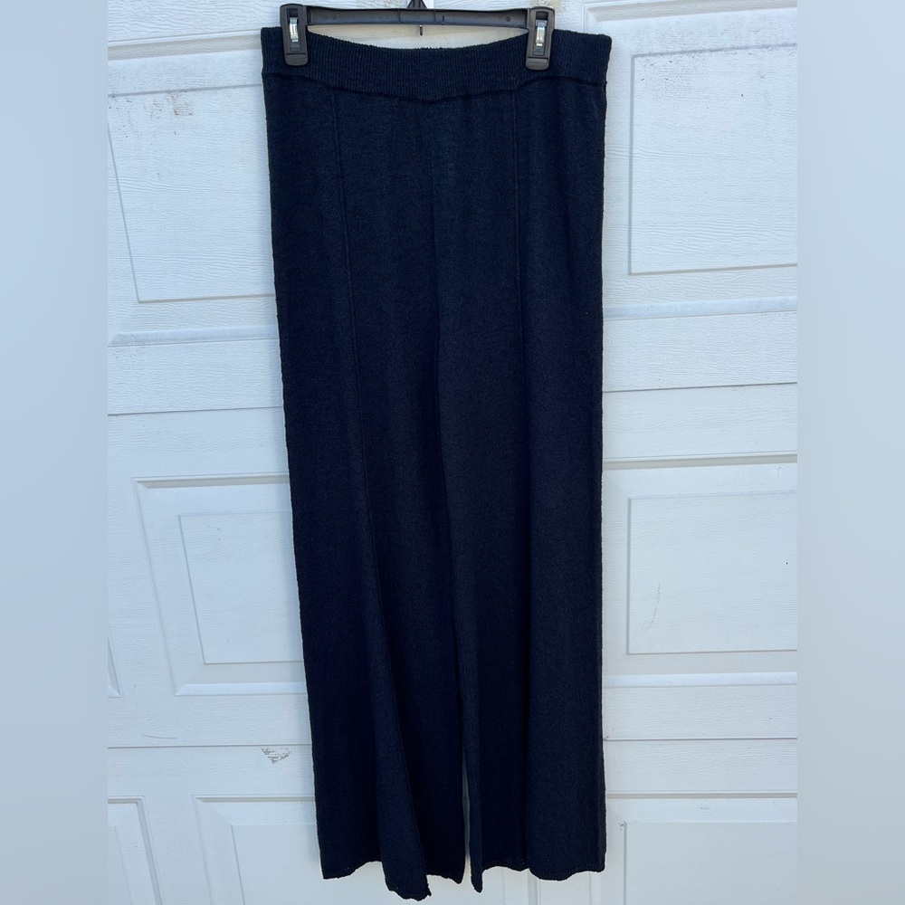 Women's free people free east sweater wide legs pull on pants black L